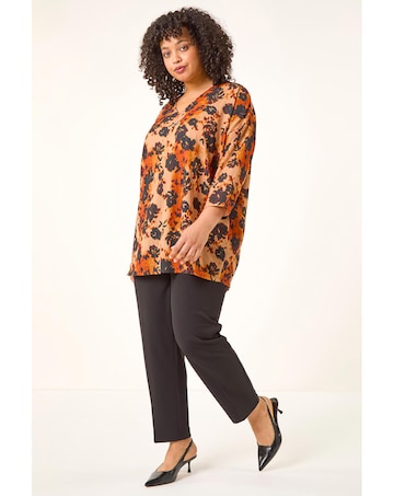 Roman Curve Watercolour Stretch Top