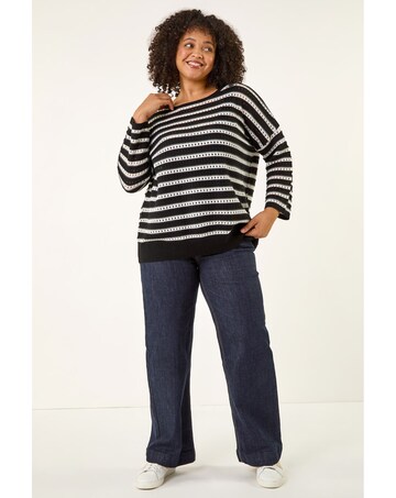 Roman Curve Crochet Stripe Knit