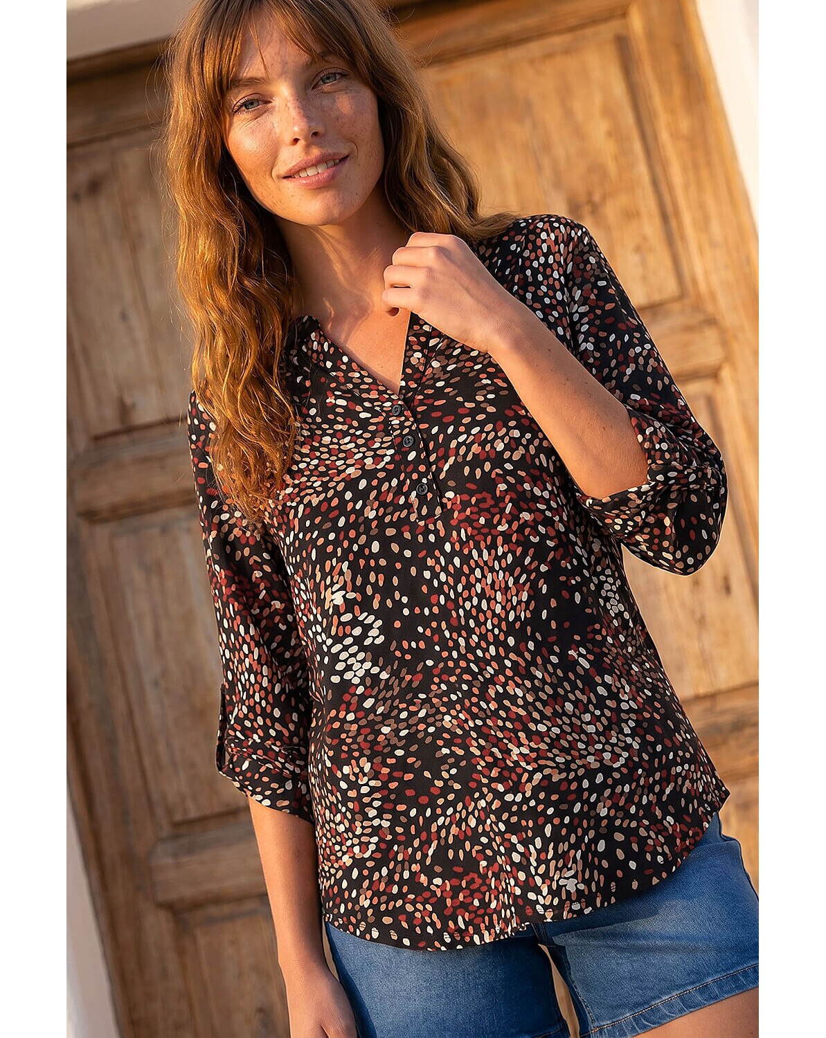 Roman Abstract Puff Print Shirt