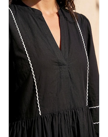 Roman Ric Rac Collared Midi Dress