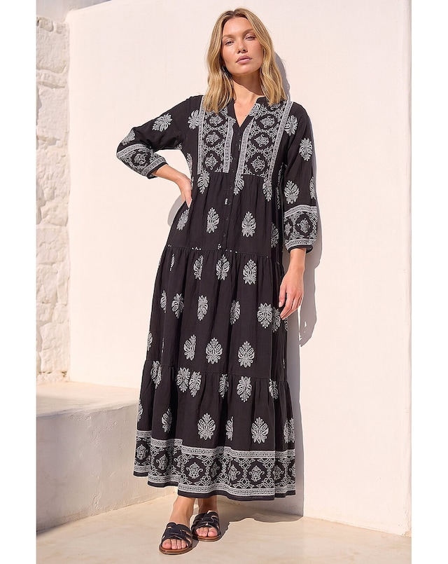 Roman Baroque Border Midi Dress