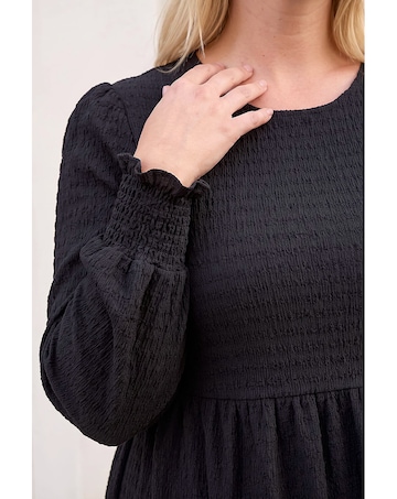 Roman Curve Gathered Stretch Midi Dress