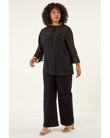 Roman Curve Pintuck Pleat Top