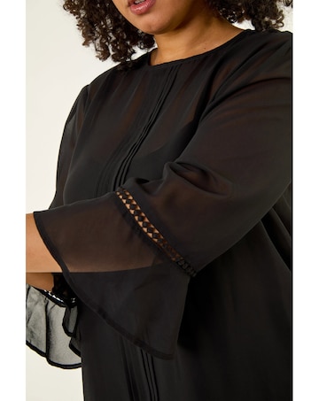 Roman Curve Pintuck Pleat Top