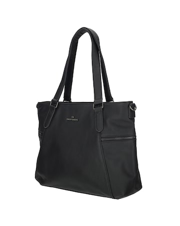 Roxy Two Handle Vegan Leather Shoulder Bag with Nylon Strap