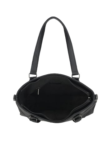 Roxy Two Handle Vegan Leather Shoulder Bag with Nylon Strap