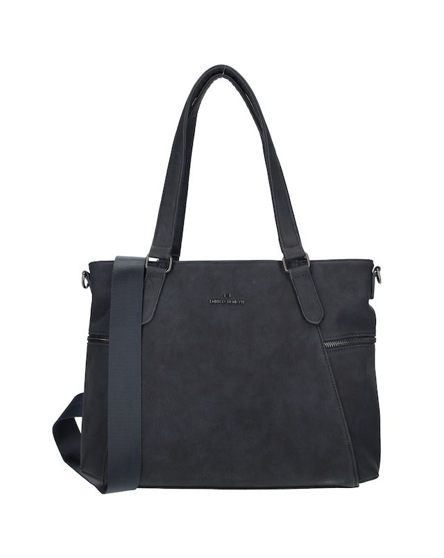 Roxy Two Handle Vegan Leather Shoulder Bag with Nylon Strap