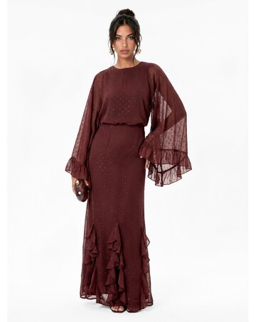 Anaya Oversized Sleeve Ruffle Maxi Dress