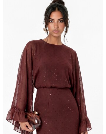 Anaya Oversized Sleeve Ruffle Maxi Dress