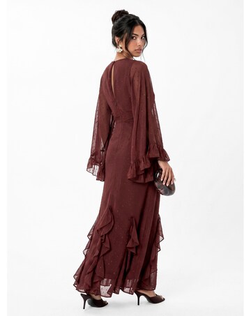 Anaya Oversized Sleeve Ruffle Maxi Dress