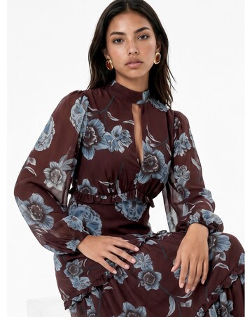 Anaya Floral Print Tiered Maxi Dress