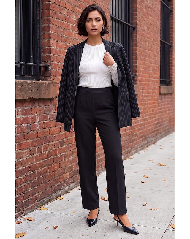 Roman Straight Leg Ponte Stretch Trouser