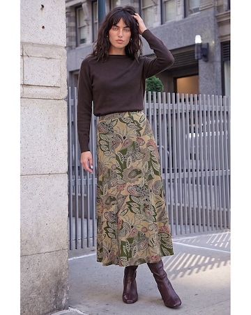 Roman Paisley Print Skirt