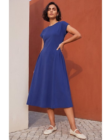Roman Side Pleat Detail Dress