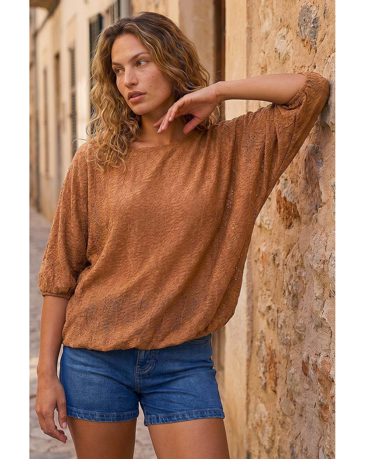Roman Bubble Hem Top