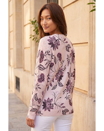 Roman V-Neck Floral Print Jumper