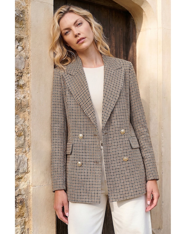 Roman Tweed Double Breasted Blazer