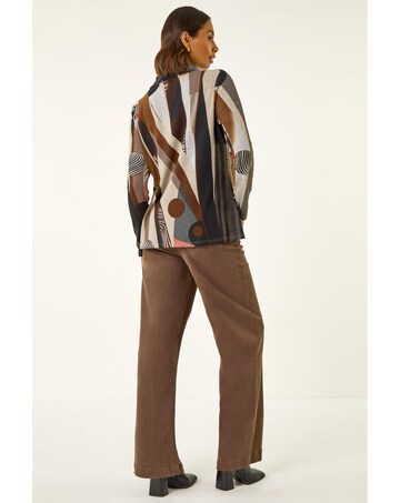 Roman Abstract Print Snit Top