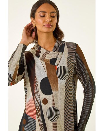 Roman Abstract Print Snit Top
