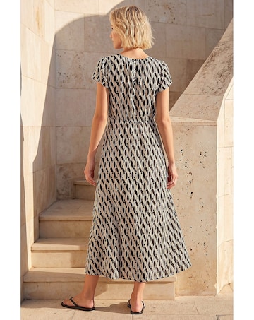 Roman Abstract Geo Print Midi Dress