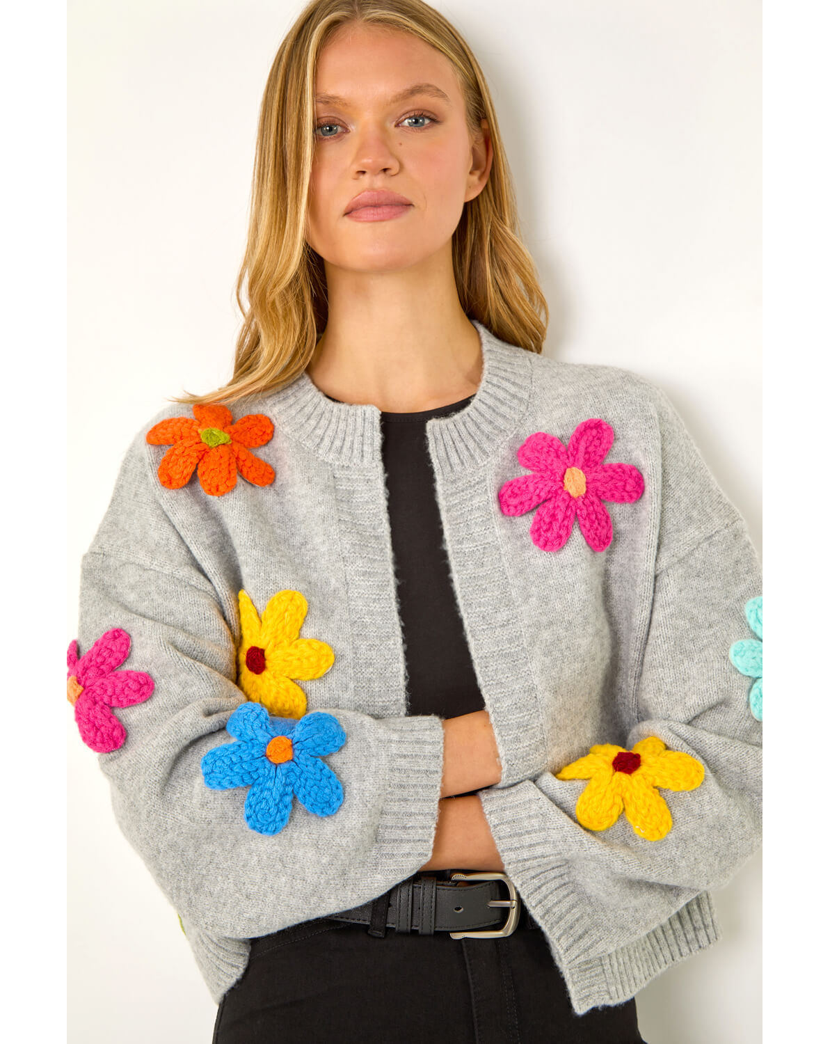 Roman Multi Floral Knit Cardigan