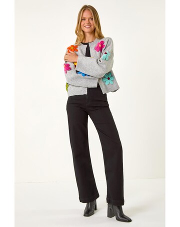 Roman Multi Floral Knit Cardigan