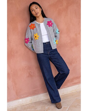 Roman Multi Floral Knit Cardigan
