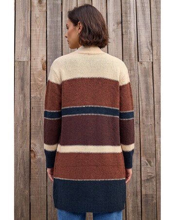 Roman Block Longline Knit Cardigan