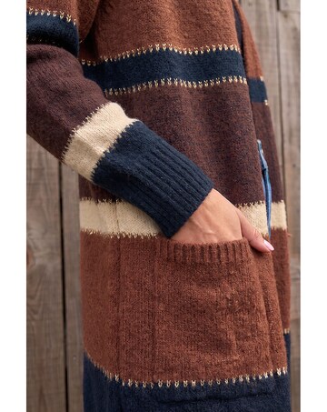 Roman Block Longline Knit Cardigan