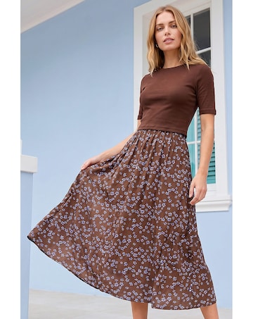 Roman Floral Print Knit Dress