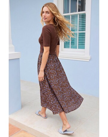 Roman Floral Print Knit Dress