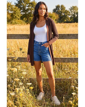 Roman Ribbed Knit Cardigan
