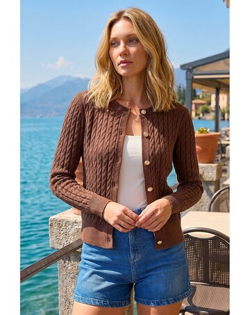 Roman Cable Knit Cardigan