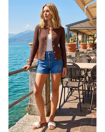 Roman Cable Knit Cardigan