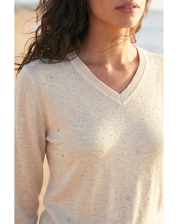 Roman V-Neck Star Hotfix Jumper