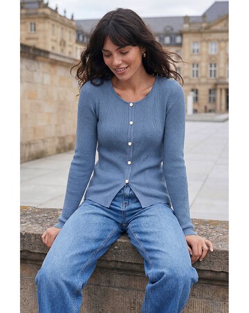 Roman Faux Pearl Ribbed Knit Jumper