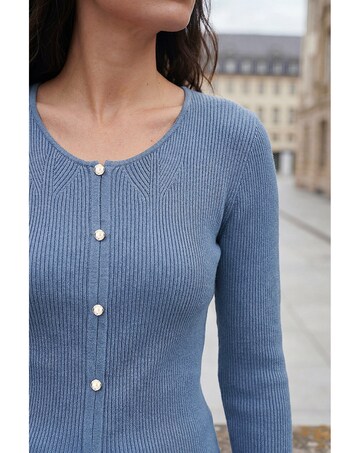 Roman Faux Pearl Ribbed Knit Jumper