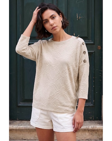 Roman Button Detail Top