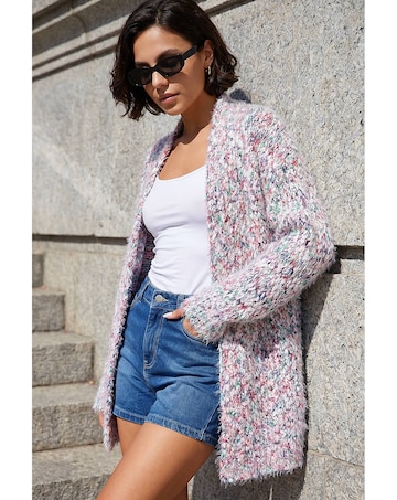 Roman Fluffy Nep Long Cardigan