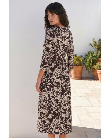 Roman Leaf Print Pocket Dress