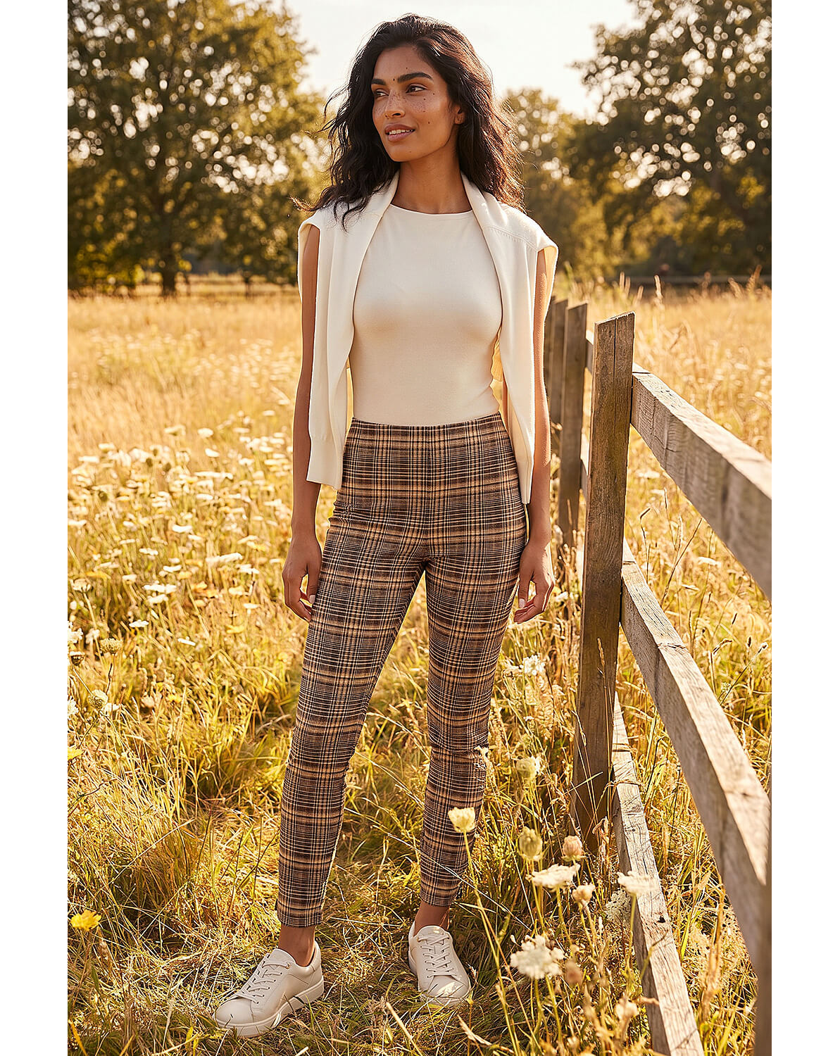 Roman Check Stretch Trouser