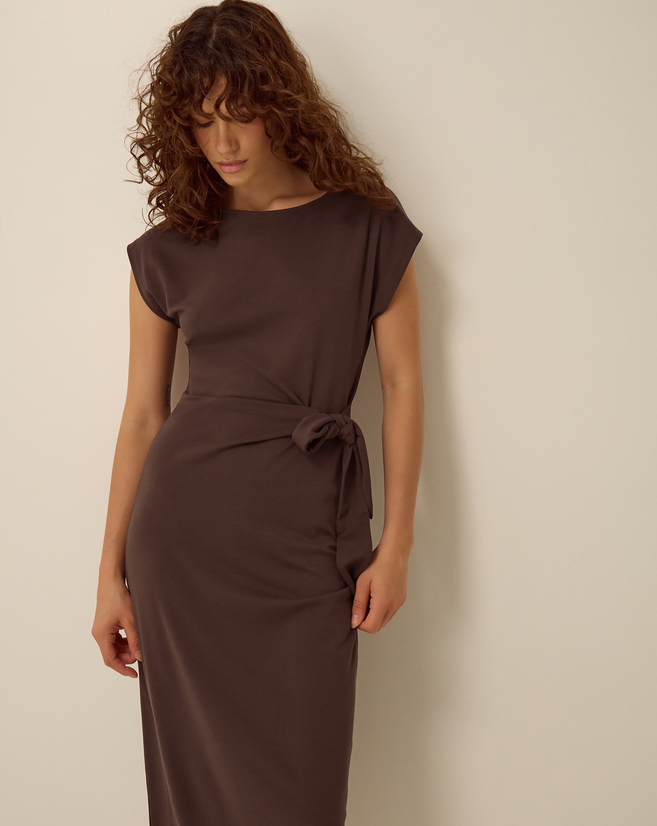 Monsoon Tiff Tie Side Jersey Midi Dress