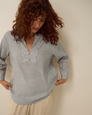 Monsoon Alexa Stripe Linen Blend Top