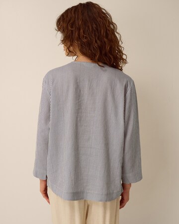 Monsoon Alexa Stripe Linen Blend Top
