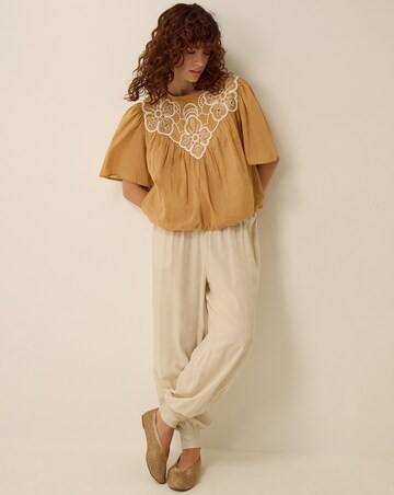 Monsoon Delta Embroidered Bubble Hem Top