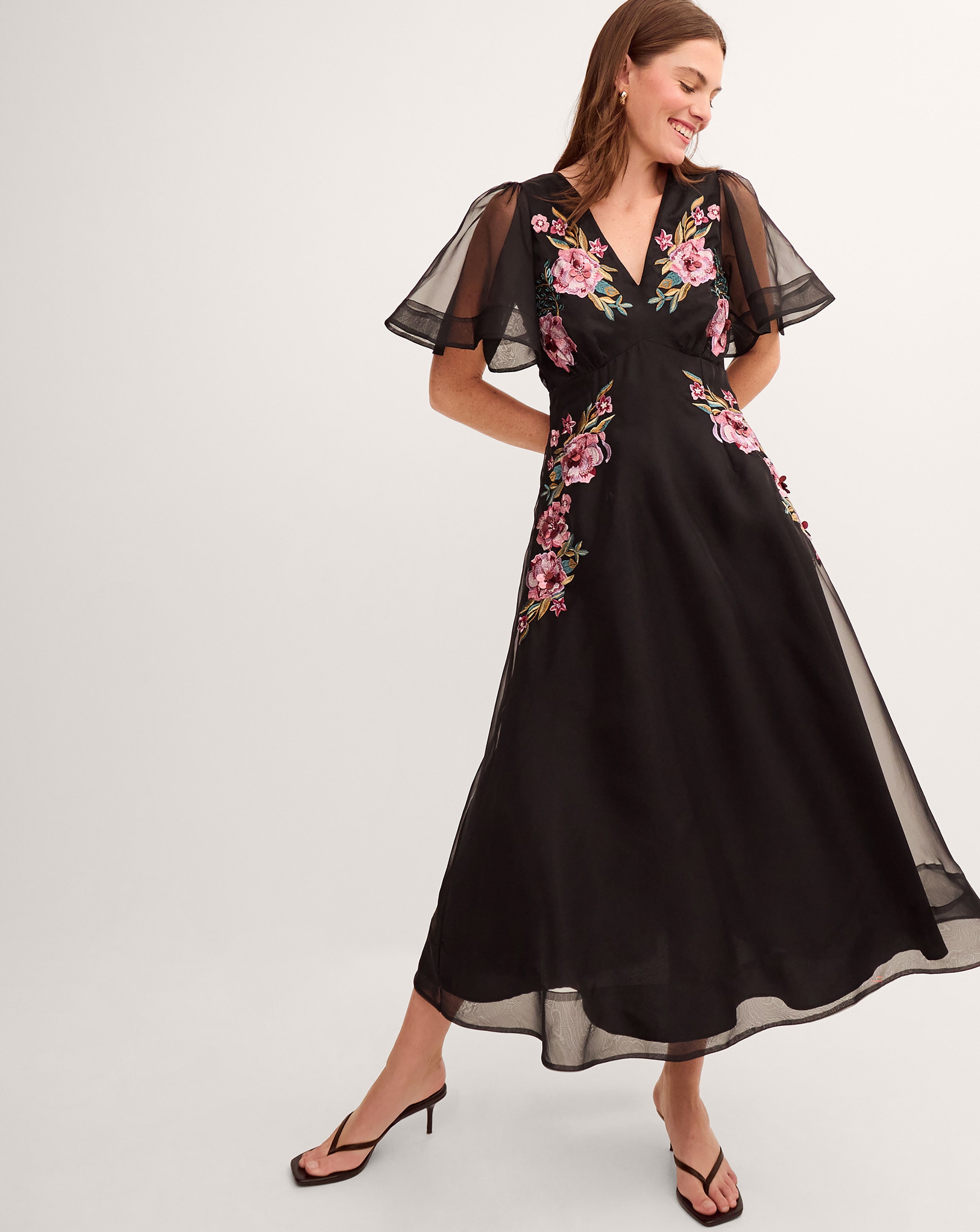 Monsoon Felicity Embroidered Midi Dress