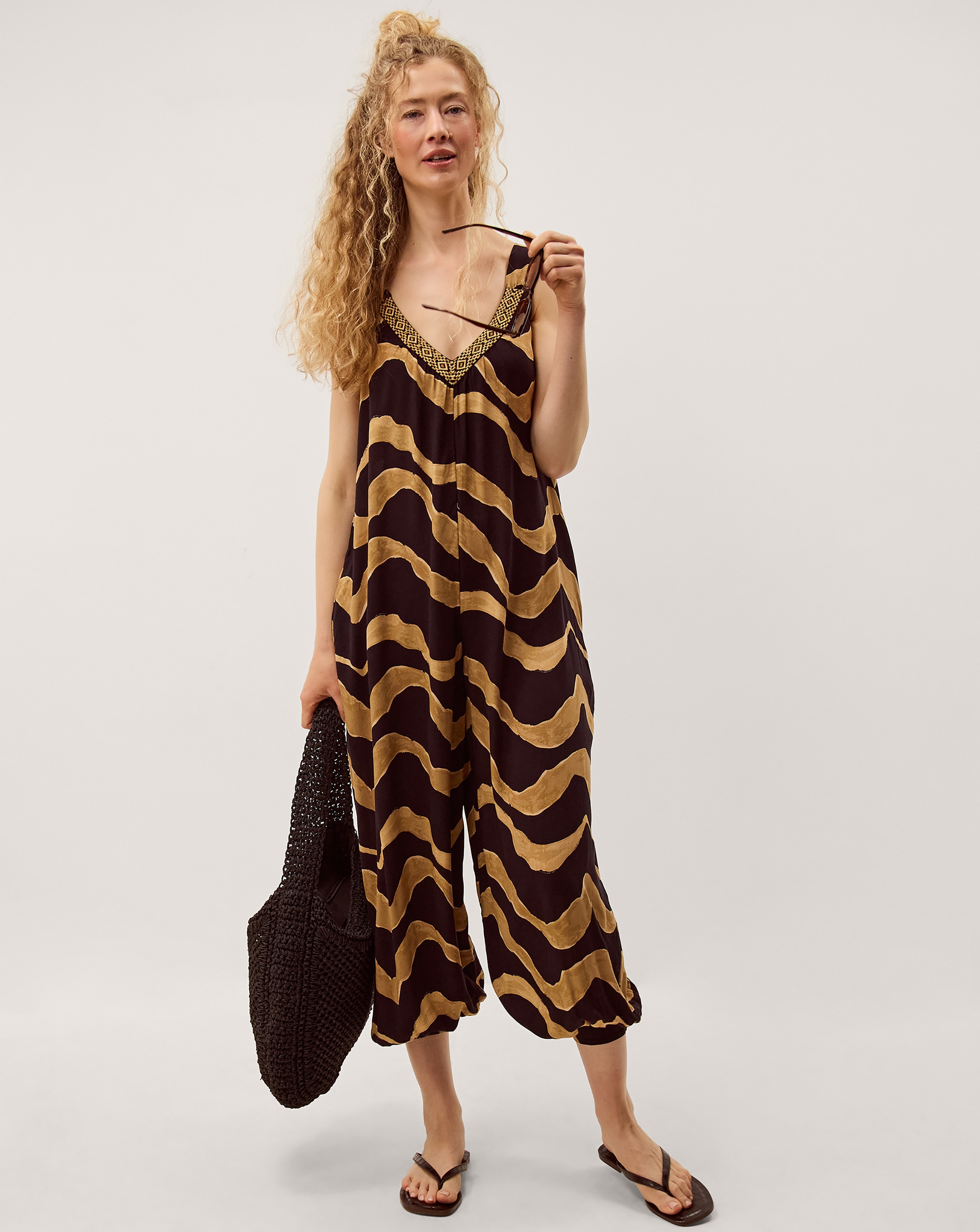Monsoon Zahara Sleeveless Print Jumpsuit