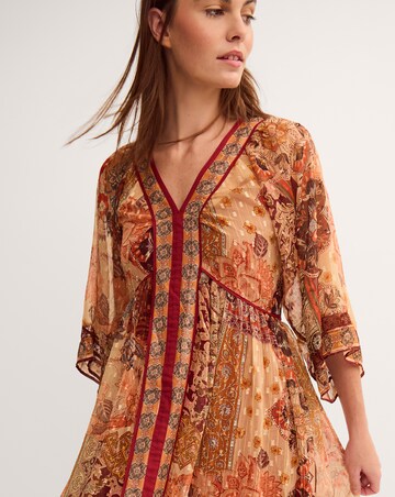 Monsoon Evelina Shimmer Print Midi Dress