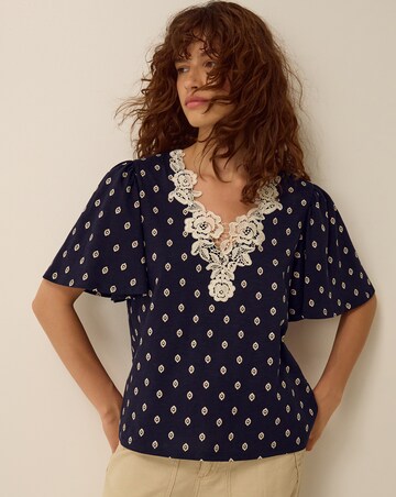 Monsoon Janey Printed Jersey Top