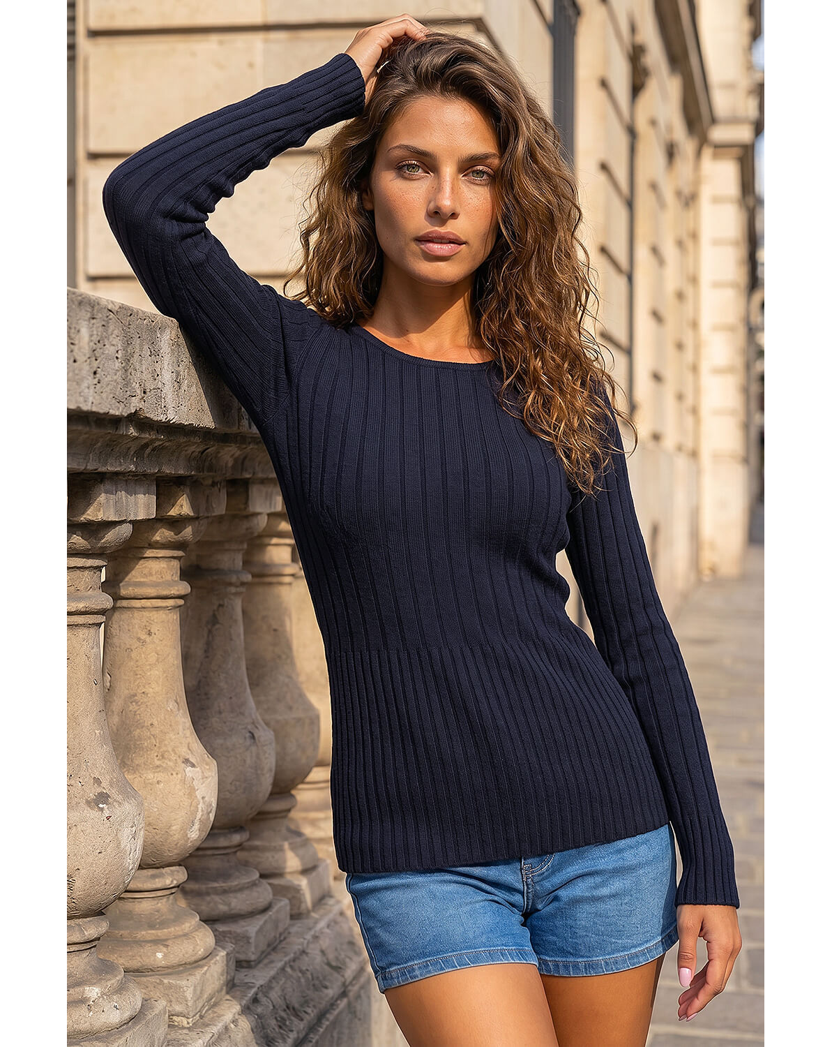 Roman Soft Ribbed Knit Top